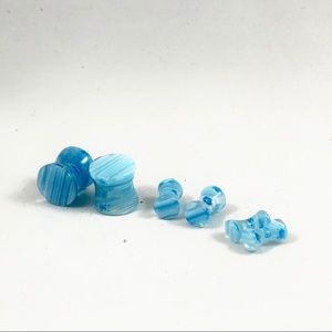 Double Flare Acrylic Light Blue Ear Gauges/Plugs
